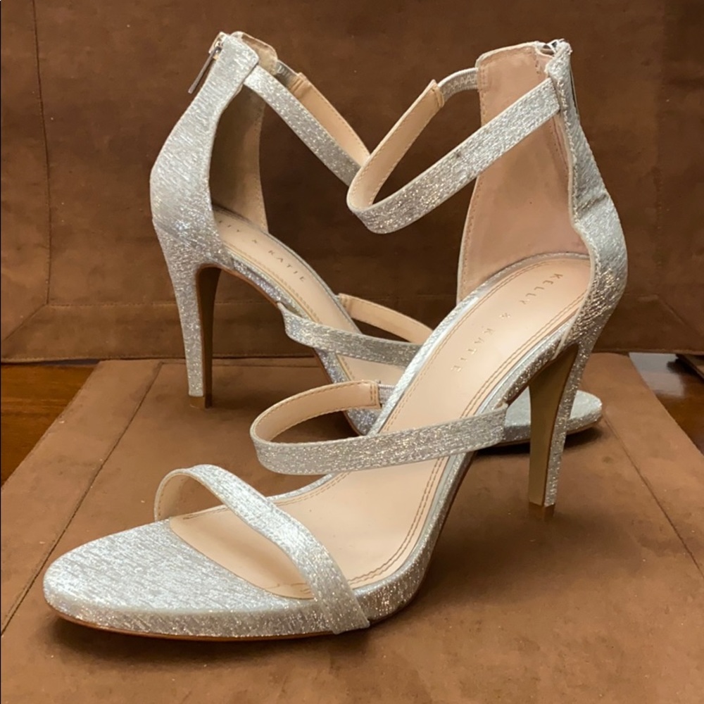 Kelly and Katie silver high heels